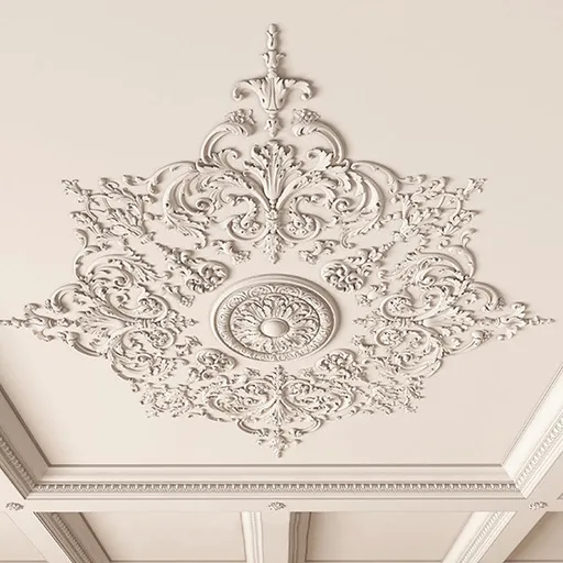 CR-01-1 Oak ceiling medallions openwork floral elements